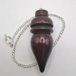 Encantos pêndulos de madeira egípcia natural pêndulo de madeira para radiestesia cone de adivinhação com testemunha reiki dowser pêndulos espirituais