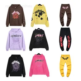 Mens Hoodies Sweatshirts 555 Spider Designer Hoodie Hip Hop Artist sweater Tracksuit Foam letters 555555 dress Pair of hoodies Pink sweatpants