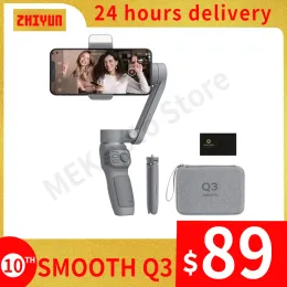 Heads Zhiyun Smooth Q3/Q4 Gimbal Smartphone 3Axis Telefon Gimbals Stabilizer för iPhone 13 Pro Max/Xiaomi/Huawei vs DJI OM 5