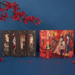 Heaven Officials Blessing Mini Folding Screen Bookmark Tian Guan Ci Fu Xie Lian Hua Cheng Figure Bookmarks Collection Gift 240306
