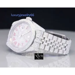 2HUM FW72 Iced Out Moissanite Diamond Orologio da uomo al quarzo in acciaio inossidabile con diamanti per uomo e donnawp