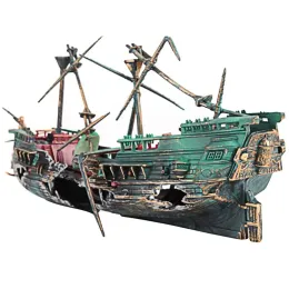 Decorations 2021 Hot Aquarium Fish Tank Landscape Pirate Ship Wreck Ship Decor Resin Boat Ornament Aquarium Accessories Decoration