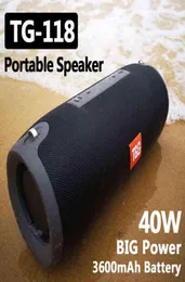 Tg118 alto-falante portátil bluetooth de alta potência 40w, coluna à prova d'água para pc, alto-falantes de computador, subwoofer, boom box, centro de música, rádio h15674366