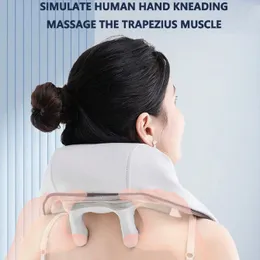 Elektrisk nacke och ryggmassager Trådlös nacke och axel knådande massage kudde livmoderhalsbyggnad muskel avslappnande massage sjal 240301