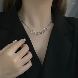 Pingentes leouerry 925 prata esterlina minimalista corrente curta gargantilhas colares para mulheres elegantes clavícula selvagem 2024