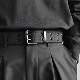 Cintura in tela cintura da uomo e da donna con fibbia quadrata non perforata Cintura per pantaloni non perforata in tessuto personalizzato coreano moda 240315