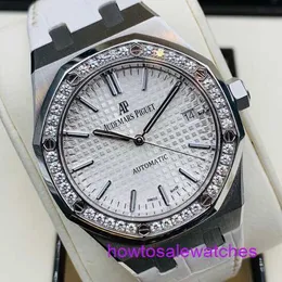 AP-Armbanduhr, ausgefallene Uhr, Royal Oak-Serie, Herrenuhr, 37 mm Durchmesser, automatischer mechanischer Präzisionsstahl, modische, lässige Luxusuhren