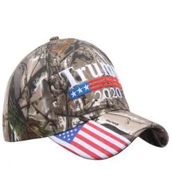 Cappello mimetico Donald Trump Cappello da baseball bandiera USA Keep America Great 2020 Cappello Ricamo 3D Stella Lettera Camo Snapback regolabile6658799