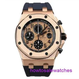 Relógio de pulso AP sofisticado Royal Oak série 26470 máquinas automáticas masculino 18k ouro rosa material calibre 42mm relógio