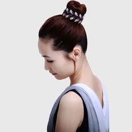 Fermagli per capelli Forcina per capelli lucidi da donna Accessori con strass Foglie Artiglio Floreale Nido di uccello Clip per chignon Copricapo