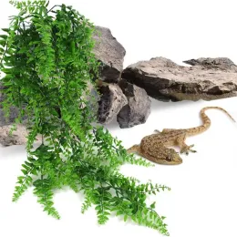 Wystrój 13pcs gad jaszczurki terrarium dekoracja DIY Aquarium Aquarium Rośliny akwarium fałszywe