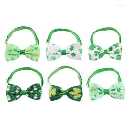 Collari per cani Cravatta per il giorno di San Patrizio per 6 pezzi durevoli papillon per animali domestici morbidi e confortevoli simpatici farfallino moda costume forniture per gatti