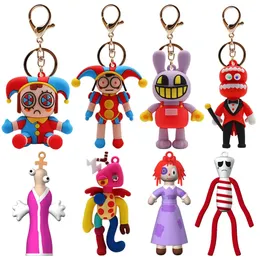 2024 Anime The Amazing Digital Circus Figure Keychain Kawaii Joker Pendant Model Bare Teeth Doll Key Chain For Kid Birthday Gift Toy