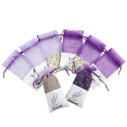 Borsa bustina di lavanda in organza di cotone viola Borsa regalo antimuffa per guardaroba dolce Bursa fai-da-te LL