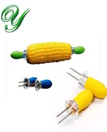 Corn cob holders fruit forks BBQ skewers stainless steel corns picks potato spike good grip nonslip party fondue buffet fountain a9411188