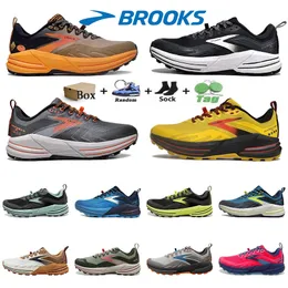 Hotsale Brooks Running Shoes 남자 여자 남성 트레이너 런칭 9 Hyperion Tempo Brook Cascadia 16 디자이너 신발 트리플 블랙 흰색 메쉬 스포츠 운동화 러너 36-45