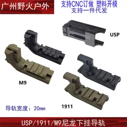 Taktisk konverteringsguide järnvägssäte M9/M1911/USP Lower Hanging Guide Rail 20mm Tactical Lower Hanging Guide Rail