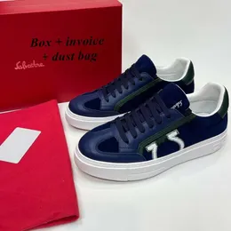 Med box spegel kvalitet chaussure original designer lyxiga herrskor riktiga läder gancini sneakers kvinnor tjocka sultränare låg topp snörning upp män sneaker dhgate ny