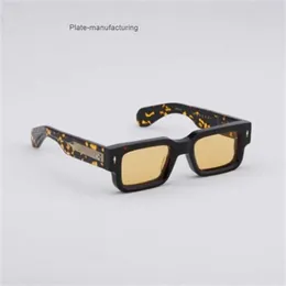 النظارات الشمسية إطارات عتيقة مربع مربع الرجال عالي الجودة خلات UV400 النظارات المصنوعة يدويا