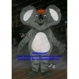 Maskot Kostümleri Gri Uzun Kürk Koala Bear Coala Maskot Kostümü Yetişkin Karikatür Karakter Kıyafet Takım Performans Performans Veda ZX1080