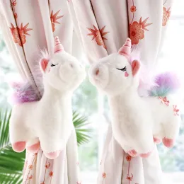 Tillbehör 2st Unicorn Window Curtain Hook Rems sovrum hängare bälte tieback barn barn sovrum dekorativa tillbehör