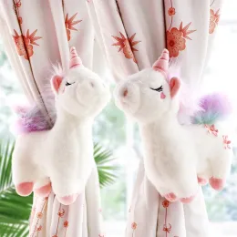 Accessoires 2pcs Einhorn Fenster Vorhang Haken Schlafzimmer Kleiderbügel Gürtback Kinder Kinder Schlafzimmer Dekorative Accessoires