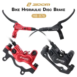 Zoom HB-876 Oljecykelskivbromsuppsättningar 4-kolv aluminiumlegering MTB Mountain Bicycle Hyrdraulic Brakes 800/1400mm