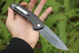 Najwyższa jakość M7723 Knife Flipper 440C Czarne kamienne mycie z kroplą Blade Blade Drewno ze stalową blachę Bull Bull łożyska na zewnątrz kemping