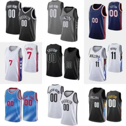 Benutzerdefinierte Männer Frauen Jugend Brooklyn''Nets''Basketball-Trikot 7 Kevin 11 Kyrie Durant Irving 10 Ben 12 Joe Simmons Harris 30 Seth Curry 24 Cam Thomas Day'Ron Sharpe Patty Mills