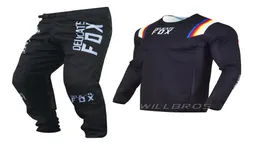 DELICATE FOX Flexair Black Jersey Pant Men039s Gear for Motocross Dirt Bike MX MTB SX OffRoad Downhill2502479