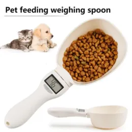 التغذية مقياس طعام الحيوانات الأليفة LCD دقة إلكترونية للوزن أداة الكلاب التي تغذي الغذاء قياس الملعقة المطبخ الرقمي عرض المطبخ