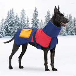 Одежда для собак, зимнее теплое пальто, ветрозащитное, для холодной погоды, толстое водоотталкивающее с карманом на молнии для уличных маленьких, средних и больших собак