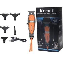 Kemei KM-1946 Professionell trådlös hårskärare Metallkropp Plus läderdesign Hårklippare USB-laddare4103524