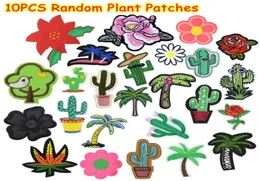 10st DIY Plant Patches Slumpmässiga för klädjärnbroderade lapp Applique -järn på lappar Sy Tillbehör Badge Patch för CLO3913576