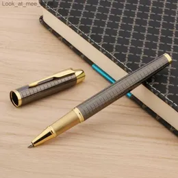 Fontanna długopis Fountain Pen metalowe pióro pistolet Grey Roller Ball Pen z srebrną strzałką wykończoną podpis w kolejce roletowej Q240314