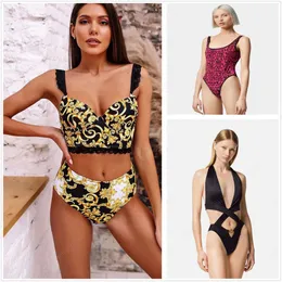 Bikini-Badeanzug, Designer-Bikini-Badeanzüge, Designer-Badebekleidung, sexy Badeanzug, einteiliger Badeanzug, schnell trocknender Sonnenschutz, bedrucktes Netzkleid, dreiteiliges Set A1