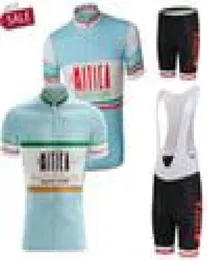 레이싱 세트 세트 La Mitica Cycling Jersey Fausto Coppi Clothing Men 도로 자전거 셔츠 정장 자전거 턱받이 반바지 MTB Maillot Culot5955710