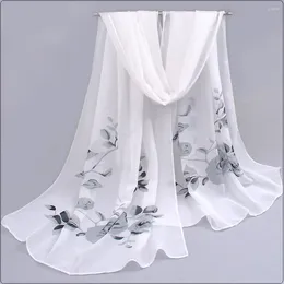 Scarves Fashion Women Soft Long Rose Flower Printed Scarf Chiffon Shawl