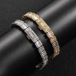 Jewelry 8mm Flip Buckle Mixed with Zircon Rock Sugar Chain Hip-hop Trendy Brand Personalized Men's Bracelet