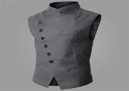 Ankomstklänningsvästar för män arbetar ärmlös blazer Jaqueta Colete Masculine Gilet Homme Mens Formella västmästning8076130