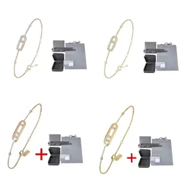 Box 925 Sterling Silver Charm Bracelets 럭셔리 브랜드 MES UNO 시리즈 MOVE CLASSIQUE 커플 3 DIAMOND SMOOD BRACELLES를위한 디자이너 보석 선물