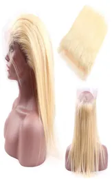 Blonde 22542インチ360レースの前面ベビーヘアブラジルのストレート613 Blonde Human Hair360 Lace Frontal by FedEx9035603