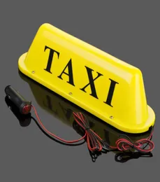 LED 12V Araba Taksi Kabin Çatı Üst İşaret Işık Lambası Manyetik Sarıwhitetaxi Üst Light8050283