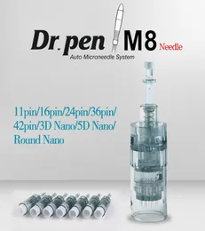 Dr caneta m8 cartucho de agulha elétrica dermapen baioneta cartuchos 11 16 24 36 42 pinos nano mts microagulha cuidados com a pele1103263