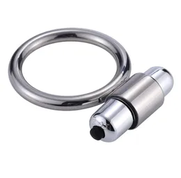 MultiFrequency Edelstahl Penis Ring Männlichen Hodensack Anhänger Vibrator Sex Spielzeug für Männer Verzögerung Ejakulation Metall WeightBearing Co5768670