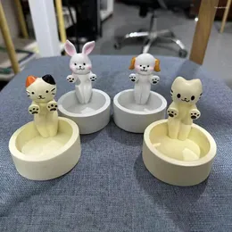 Candle Holders Resin Scented Holder Modern Adorable For Room Kitchen Bathroom Kitten Dog Rabbit