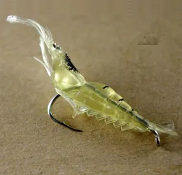 13g5cm Soft Shrimp Bait Artificial Worm Baits With Hook Wobbler Silicone Luminous Sea Fishing Bait Fish Food3130308