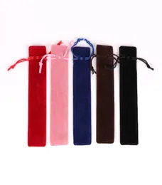 35X175cm Plush Velvet Pen Pouch Holder Single Pencil Bag Pen Case With Rope Office School Writing Supplies Student Customizable 6116786