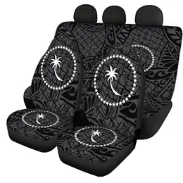 Car Seat Covers Chuuk Country Flag Tropical Tree Pattern Accessories Stainless Steel Hook Comfort Material Auto Front Back Cover Set