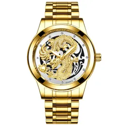 Watch Men's Non Mechanical Watch Men's Waterproof Ultra Thin Watch Calendar Dragon Phoenix Couple Watch